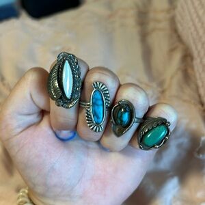 Variety of silver western rings